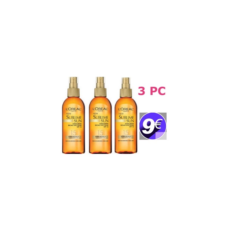 L'Oreal Paris Sublime Sun Advanced Sunscreen Oil Spray (PACK  DE 3)