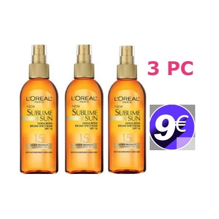 L'Oreal Paris Sublime Sun Advanced Sunscreen Oil Spray (PACK  DE 3)