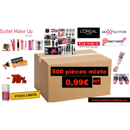 L'Oreal,Maybelline, HC Sephora, Max Factor déstockage carton de 500 pièces mixtes