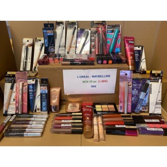 Assortiment( L'oreal& Maybelline) Carton 50pc A 99€HT (1,99€ HT)