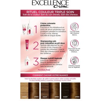 3 X L'Oréal Paris Excellence Crème Kit de Coloration 4.3 Châtain Doré (Packs de 3)