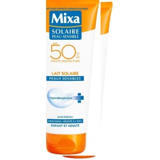 2X Mixa Solaire Peau Sensible - Lait Solaire Tolérance Optimale SPF 50 - 200 ml (packs x2)