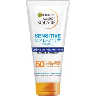 3 X Garnier Ambre Solaire - Sensitive Expert+ - Crème Visage Anti - Âge FPS 50+ - 100 ml (Packs X3)