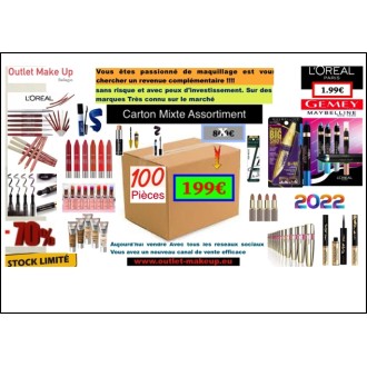 L'oreal& Maybelline Carton de 100 pcs Mixte détaillée  A 1,99€