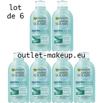 Garnier Ambre Solaire - Lait Hydratant Apaisant Après Soleil à L'Aloe Vera - 200 ml (Lots de 6)