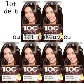 Garnier 100% Ultra Brun Coloration 3.0 Le Châtain Foncé Pur -( Lot de 6)