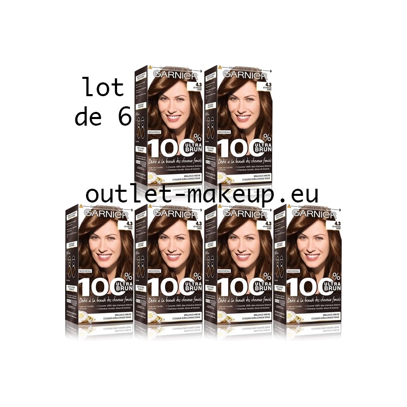 Garnier 100% Ultra Brun Coloration 4.3 Le Châtain Doré - (Lot de 6)