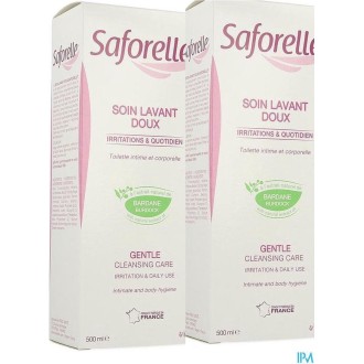 SAFORELLE Gel lavant intime doux  le flacon de 500mL (Pqacks de 2)