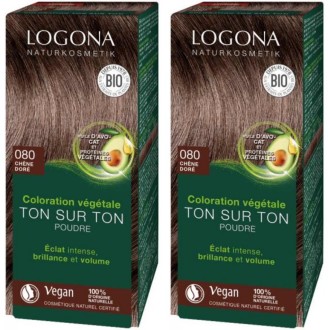 2x Logona Soin Colorant Végétal 080 chêne doré (Lot de 2)