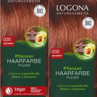 2x LOGONA Naturkosmetik Colorante végétale poudre 030 Rouge Naturel  100 g (Lot de 2)