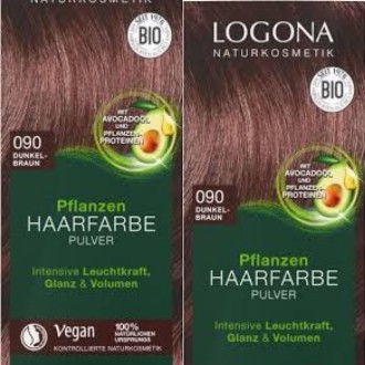 2x LOGONA Naturkosmetik Colorante végétale poudre 090 Châtaigne 100 g (Lot de 2)