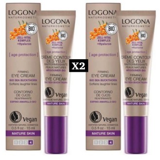 LOGONA Crème contour des yeux raffermissante 15 ml (Lot de2)