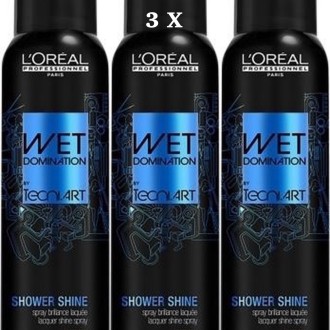 L’Oreal Professionnel Tecni-Art Wet Domination Shower Shine Laque 160ml ( lot de 3)