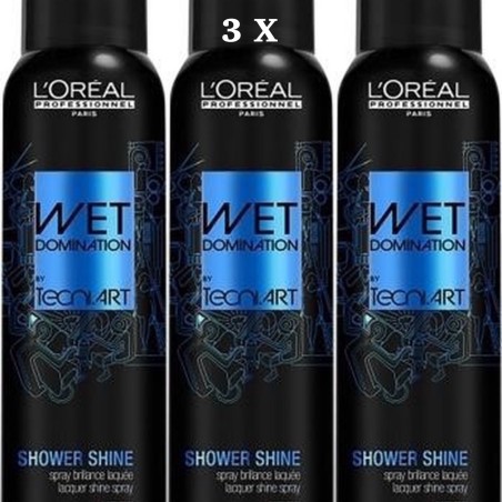 L’Oreal Professionnel Tecni-Art Wet Domination Shower Shine Laque 160ml ( lot de 3)
