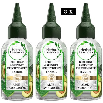 Herbal Essences Pure Huile légère pour cheveux et cuir chevelu à l'aloe vera et à l'huile d'avocat (lot de 3)