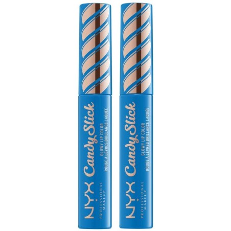 NYX PROFESSIONAL MAKEUP Brillant à Lèvres Candy Slick Glowy - Extra Mints - Aqua Teal (2 PCS)