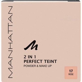 6X MANHATTAN Cosmetics Poudre Visage 2en1 Teint Perfect Poudre & Maquillage Rose  N°17 (Packs de 6)