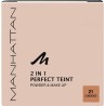 6X MANHATTAN Cosmetics Poudre Visage 2en1 Teint Perfect Poudre & Maquillage Sun Beige 21 (Packs de 6)