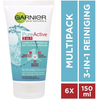 Garnier Skinactive (lots de 6) Face Pure Active 3en1 Nettoyant Profond