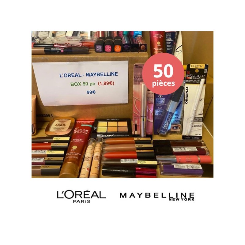 Assortiment ( L'oreal & Maybelline) Carton 50pc A 99€HT (1,99€ HT)