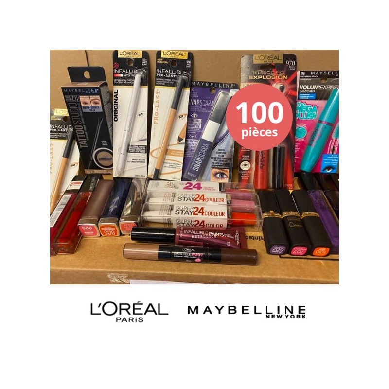 Assortiment( L'oreal& Maybelline) Carton en gros 100pc