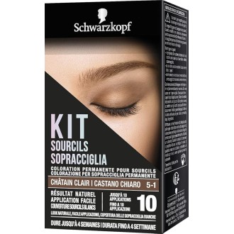 Schwarzkopf - Kit Sourcils -Coloration Permanentes Sourcils - Résultat Naturel - Longue Durée Châtain Clair (Pack de6)