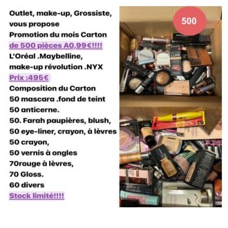 L'Oreal,Maybelline, HC Sephora, Lumene,Max Factor déstockage cartons