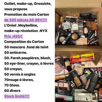 L'Oreal,Maybelline, HC Sephora, Lumene,Max Factor déstockage cartons