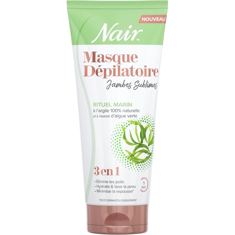 Nair Crème Dépilatoire Jambes Argile & Algue Verte 180 ml – Pack de 6
