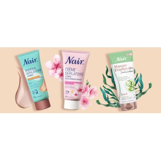 Nair Crème Dépilatoire Jambes Argile & Algue Verte 180 ml – Pack de 6