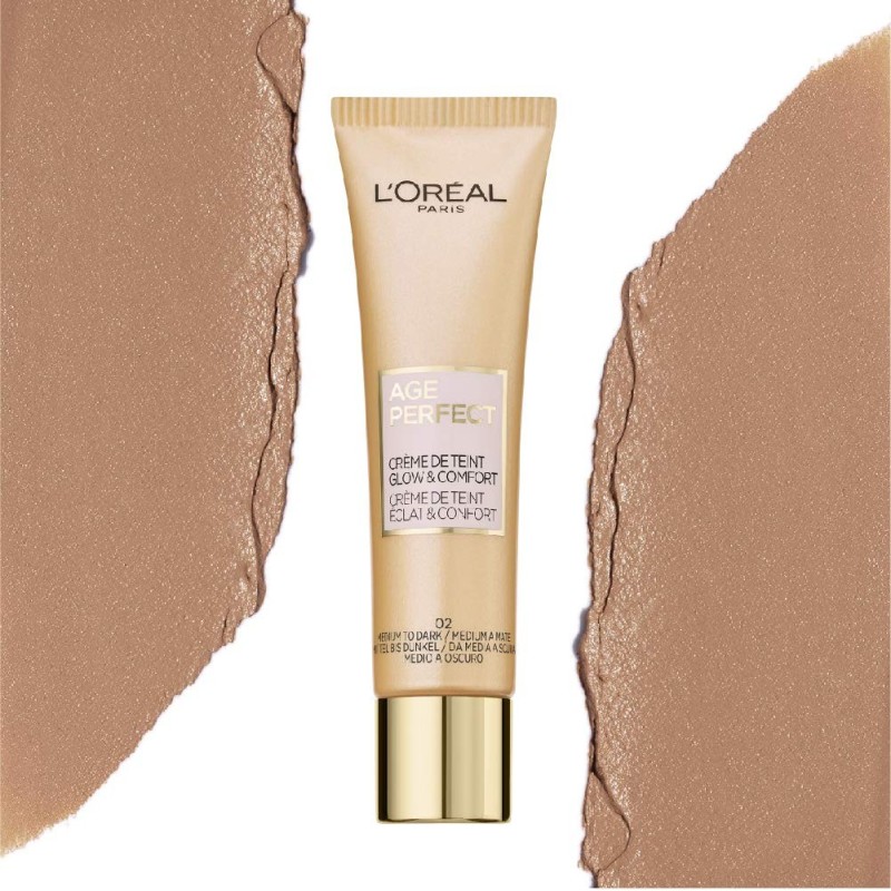 L’Oréal Paris Getönte Tagescreme mit Hyaluron – Für trockene & reife Haut, Age Perfect BB Cream 02 Mittel bis Dunkel (3 x 30 ml)